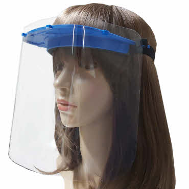 Face Visor Guards with Adjustable Elastic Straps - Full Face Clear (HV1)