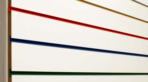 Slatwall with inserts installed