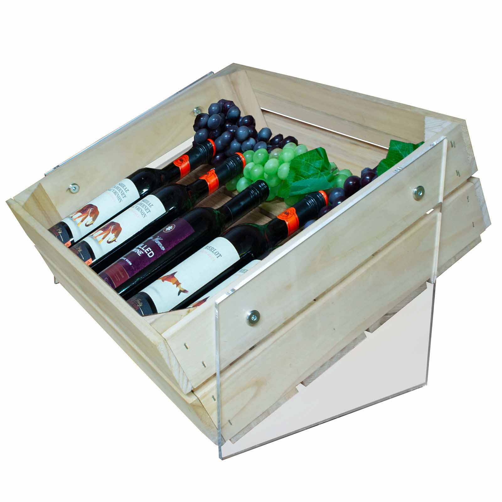 Half Crate 1 Tier Counter Stand With Acrylic Legs (CRATE/T1)