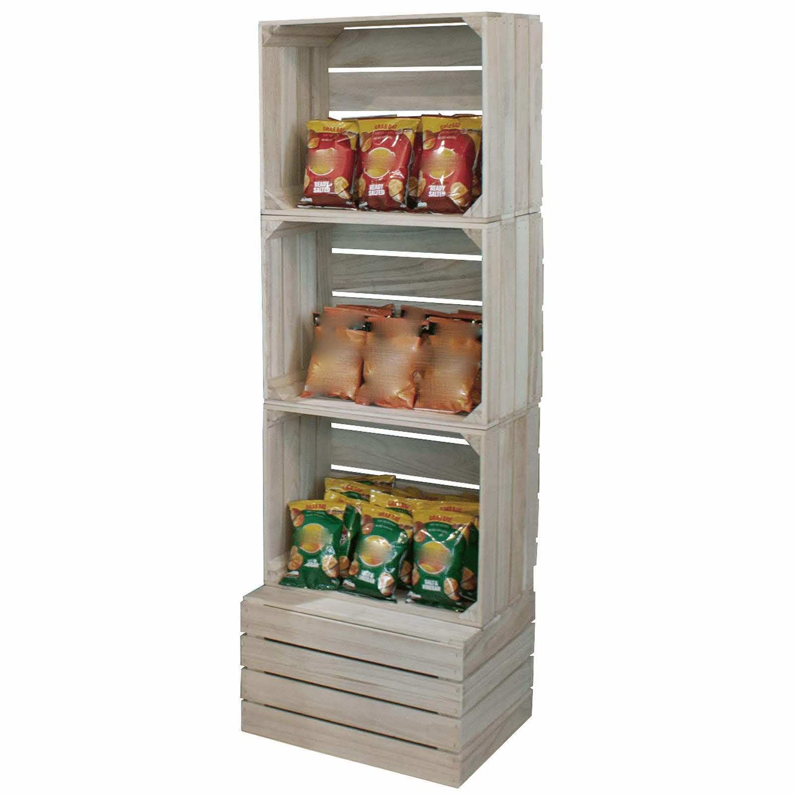 Crate Store - 4 Crate Tower Display on Wheels (CRATE/1)