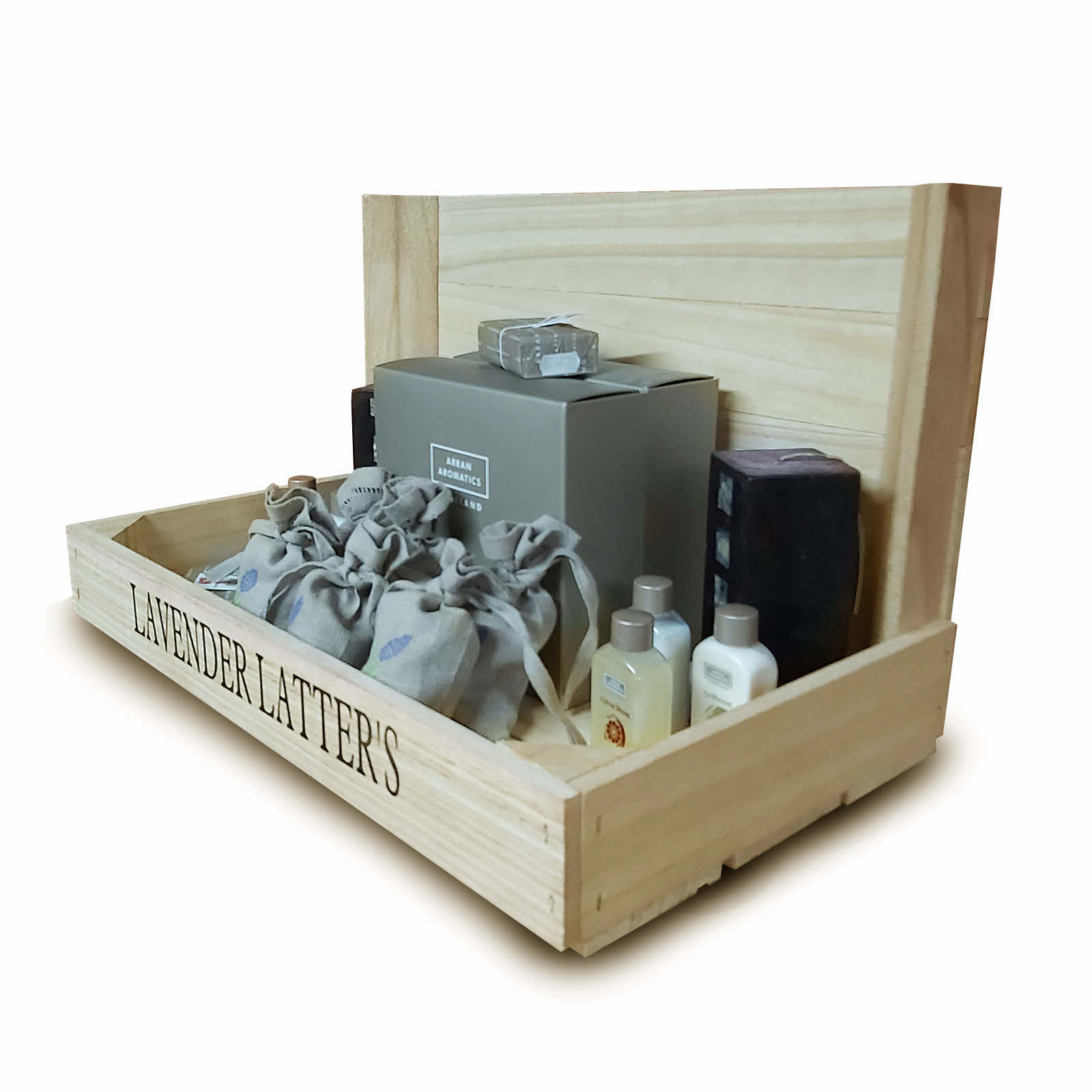 Half Crate Counter Tray Stand - Rustic Style Wood Display (CRATE/9)