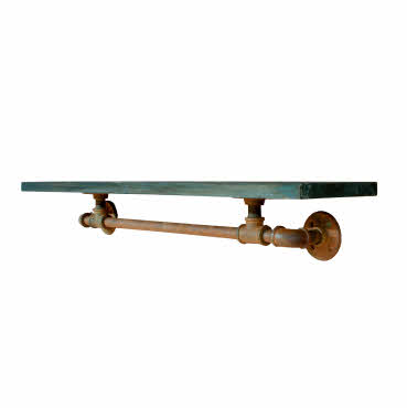 Industrial Style Shelf - Wall Mounted Pipe Rust Effect - Home, Retail  (DI13)