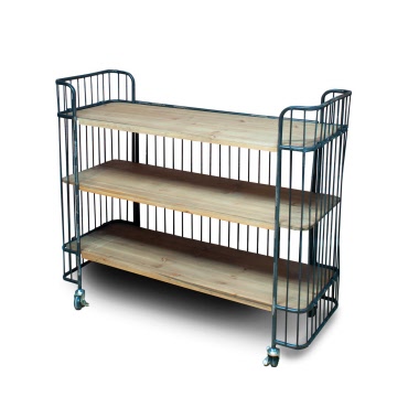 Shelving Display - Industrial Style 4 Shelf Unit with Wheels (DI20)