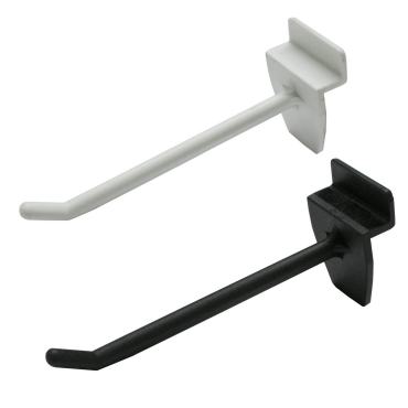 Slatwall Hooks - 100mm / 4inch Single Retail Shop Hooks in Black or White (DS57+) 