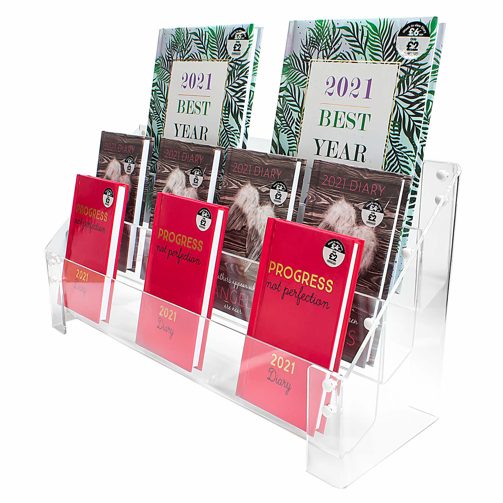 Greeting Card Rack - Universal Fit - 3 Tiers With Optional Header 420mm Wide (DSL2)