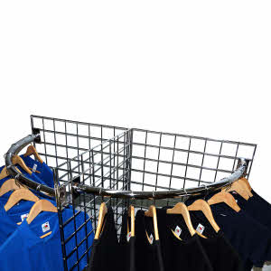 Grid Panel Quarter Circle Hang Rail in Chrome (J51)