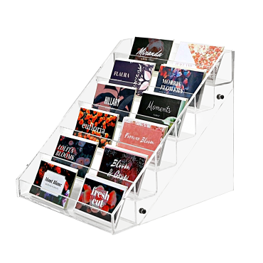 Acrylic Card Display -  6 Tiered - 215mm Wide - for Florist & Gift Cards (G600)
