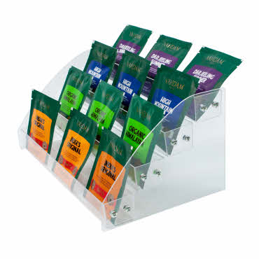 Merchandiser Display - 4 Tier Flat Pack - 310mm Wide (G604)