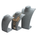 Necklace Display Busts in Grey - Rattan Effect- 3 Sizes Available (G713-5GREY)