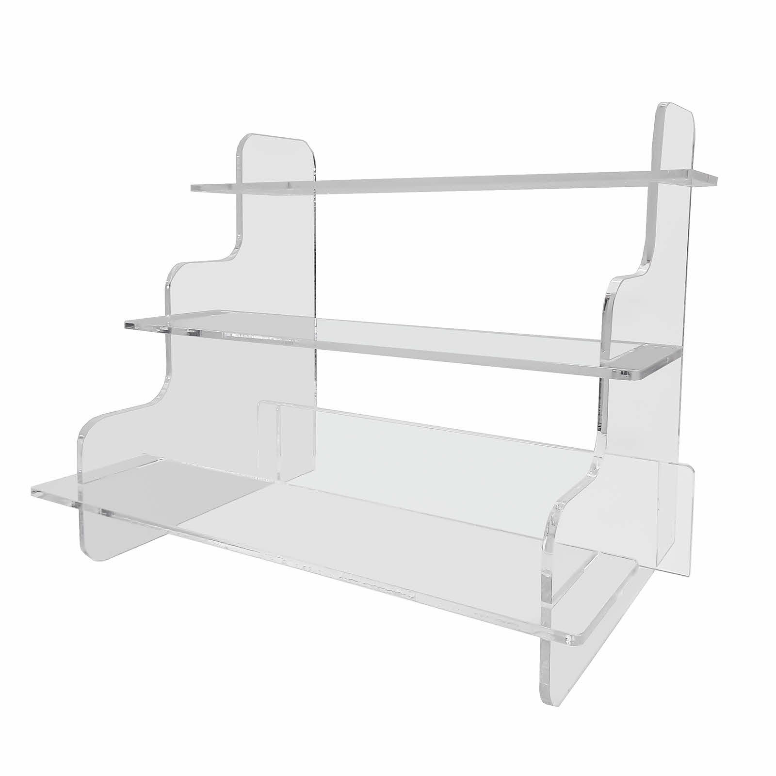 Stepped Acrylic Plinth - 3 Step Display for Models, Ornaments, Collectables - Flat Pack (G86) 