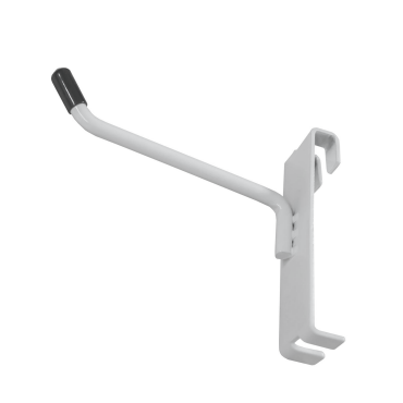 Grid Hooks - 100mm / 4inch Single Arm Prong in White - Shop Fittings for Gridwall (J26/W)