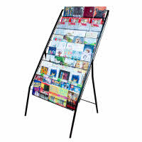 Display Rack - 12 Tier Floor Standing in Black for Cards, Magazines, Prints (K136)