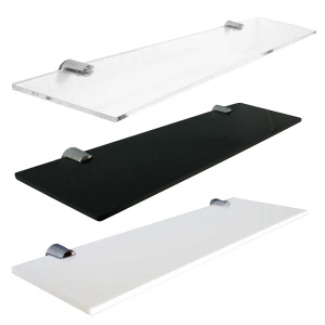 Wall Mounted Acrylic Simple Flat Shelf 400mm in 3 Colours with Brackets (DS810/40)