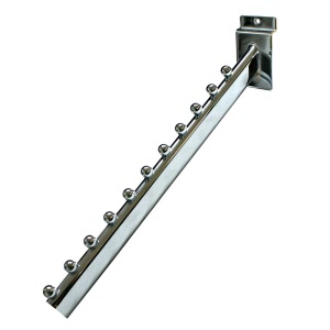 Slatwall 11 Ball Hanging Arm - Heavy Duty in Chrome (J33)