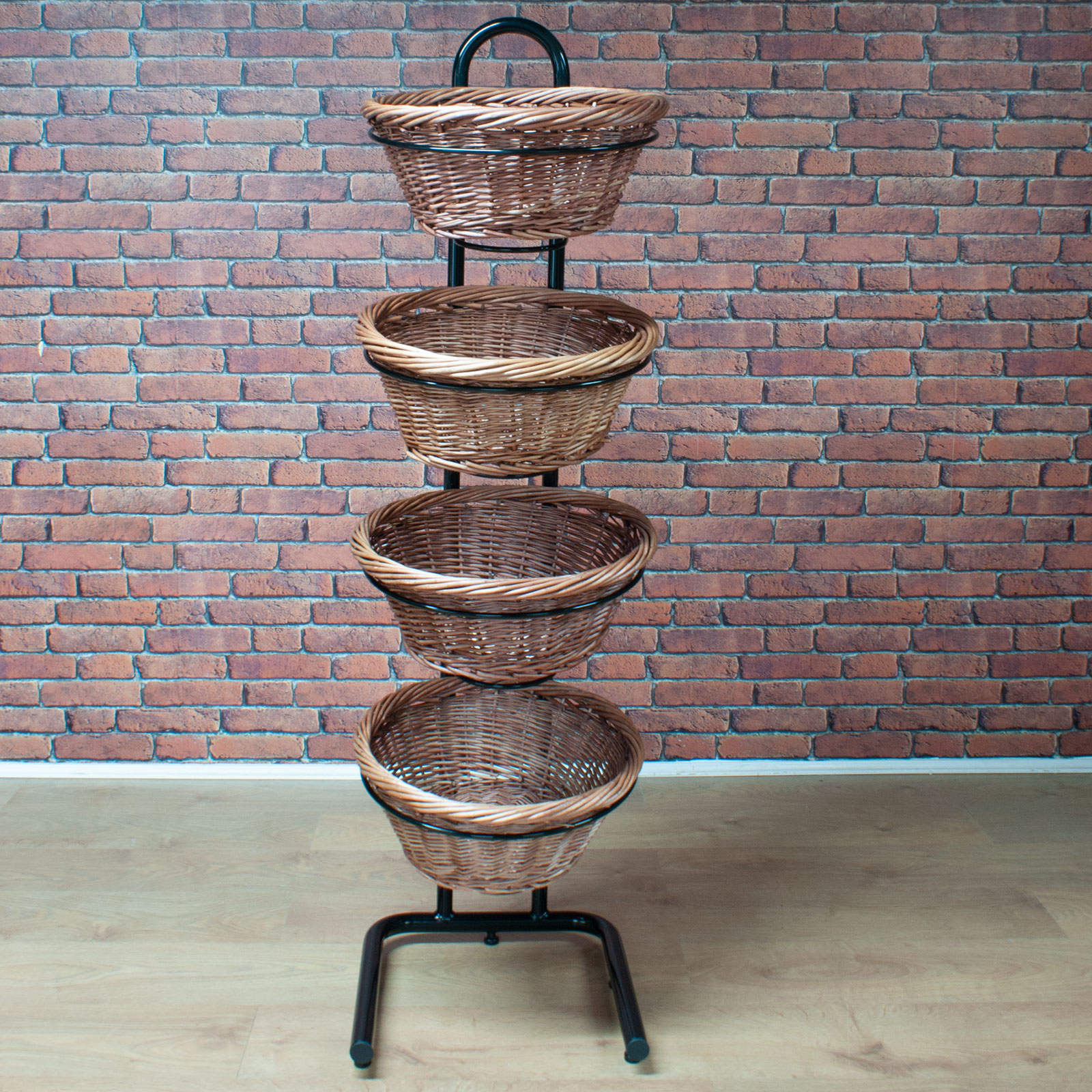 Basket Stand 4 Tier Wicker Basket Display for Bread, Crisps, Snacks (DA1)