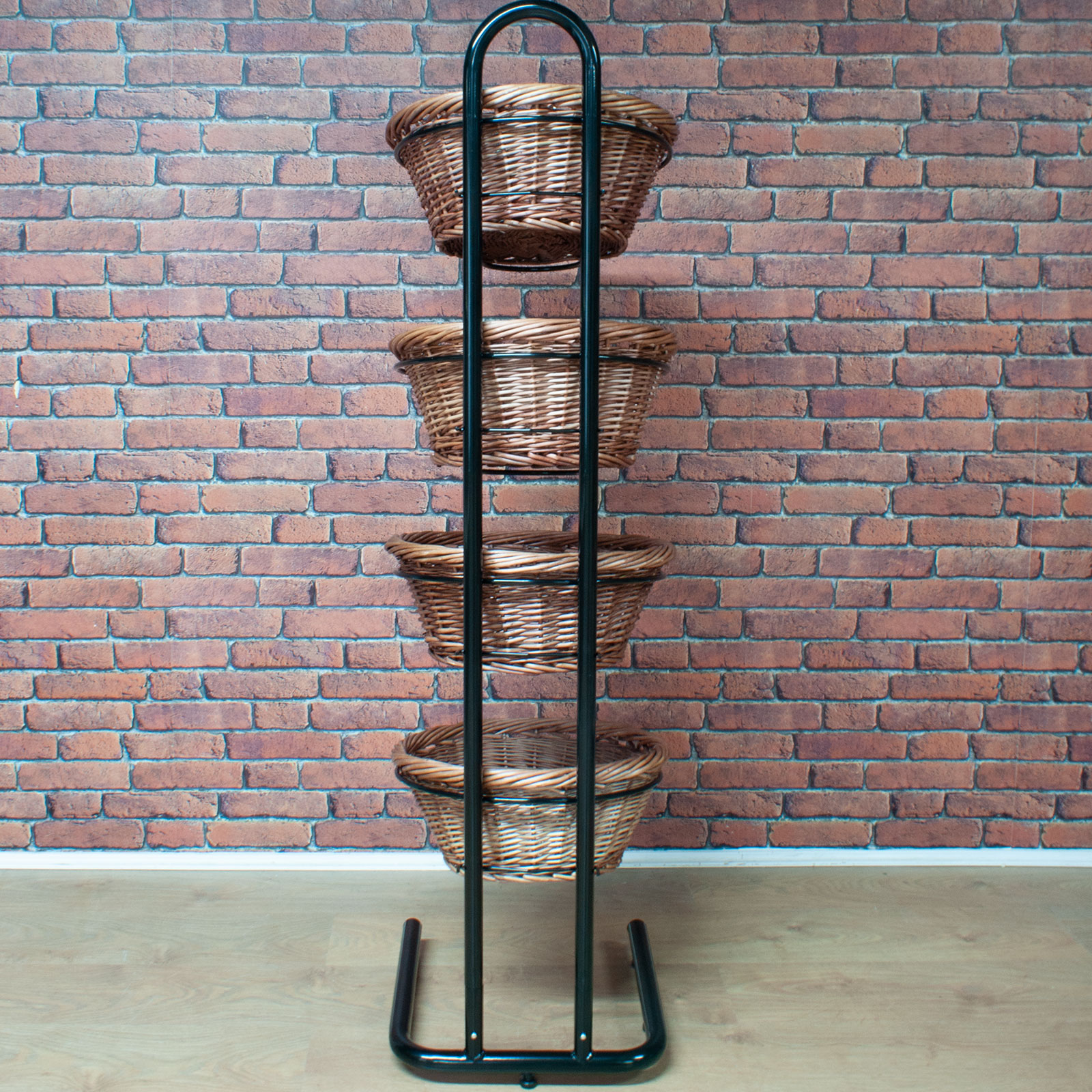 Basket Stand 4 Tier Wicker Basket Display for Bread, Crisps, Snacks (DA1)