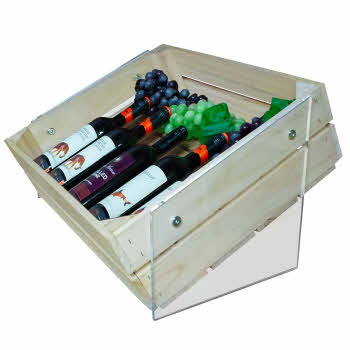 Half Crate 1 Tier Counter Stand With Acrylic Legs (CRATE/T1)