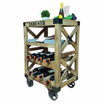 DI12 Rustic Wine Trolley