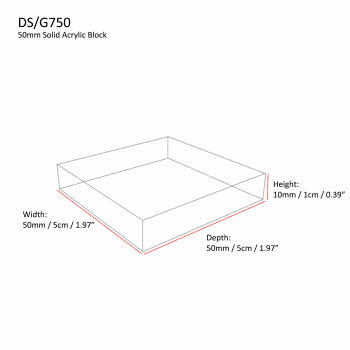 Size: 50mm x 50mm x 10mm (DS/G750)
